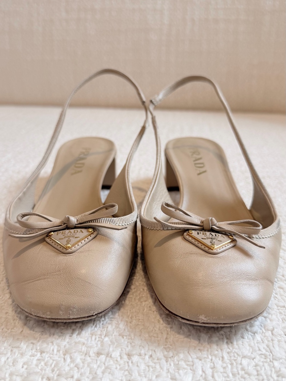 Prada Leather Slingback Pumps – Beige | Size EU 37 / US Women’s 7 | Authentic - Picture 2 of 9